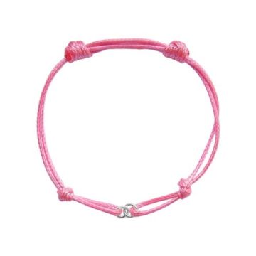 Pink Cord Bracelet Finding Silver 925 13-21 CM