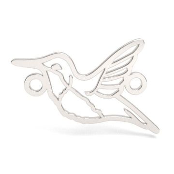 Decorative charm, hummingbird / bird connector , silver 925 BL 941 - 0,4 mm