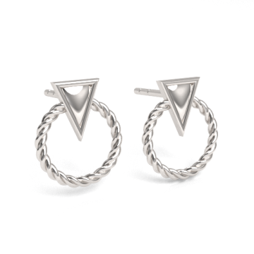 Earrings/earstuds triangles with circles, Silver 925 SZ 139