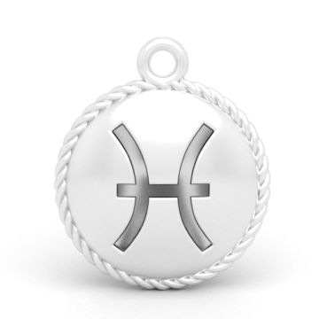 Decorative pendant - Pisces Zodiac Sign, Silver 925 P18