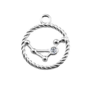 Charm Zodiac Sign - Constellation of Libra with crystal, Silver 925 S-CHARM 607