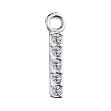 Charm Letter I with crystals, Silver 925 S-CHARM I