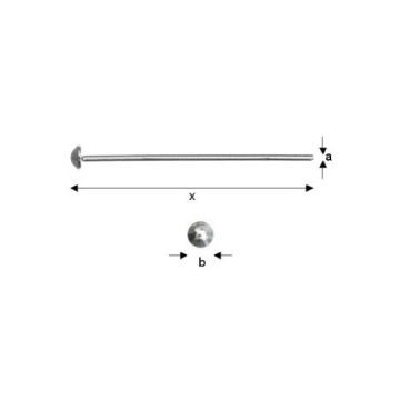 Headpins- nail lenght: 20mm Silver 925 SZPA 2 - 20 MM