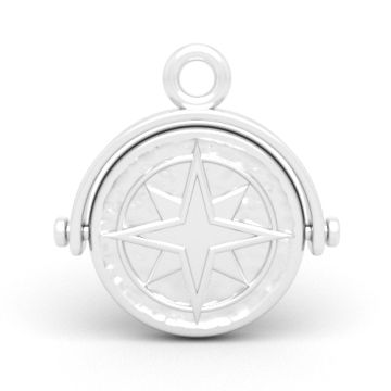 Decorative pendant, rotating - mountains and wind rose, Silver 925 R12