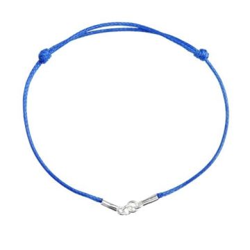 Blue Cord Bracelet Finding Silver 925 13-24 CM