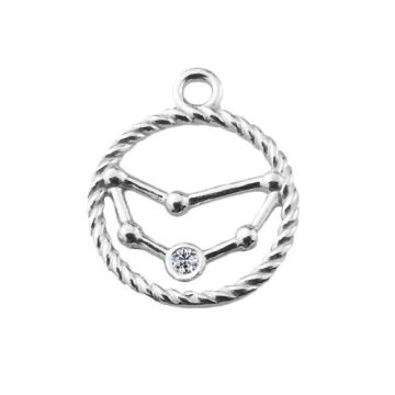 Charm Zodiac Sign - Constellation of Capricorn with crystal, Silver 925 S-CHARM 610