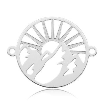 Decorative connector - sun and mountains, Silver 925 BL 959 - 0,8 mm