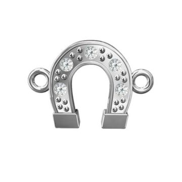 Connector Horseshoe with crystals, Silver 925 S-CHARM 238