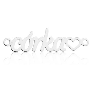 Connector Córka with heart Silver 925 BL 774 - 0,8 mm