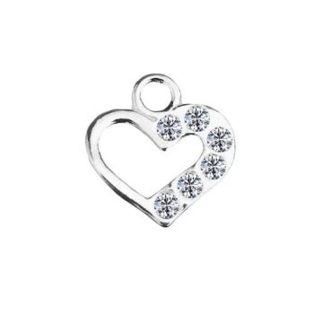 Charm Heart with crystals, Silver 925 S-CHARM 463