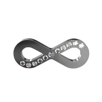 Connector Infinity with crystals, Silver 925 L-3