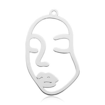 Decorative charm, outline of the face, silver 925 BL 969 - 0,8 mm