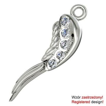 Charm WING with crystals, Silver 925 H-77