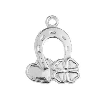 Charm HORSESHOE WITH CLOVER AND HEART Silver 925 H 9