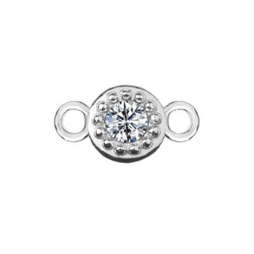 Round Connector with crystal, Silver 925 S-CHARM 276