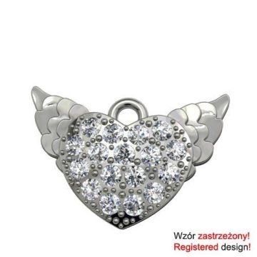 Charm WINGED HEART Silver 925 H-101