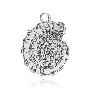 Decorative charm, seashell pendant with an engraved pattern, silver 925 BL 950 - 0,8 mm