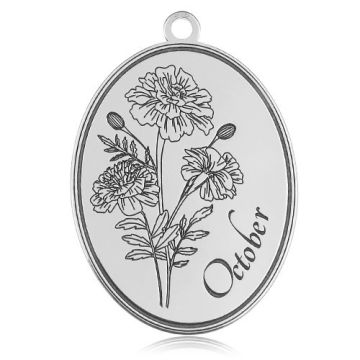 Charm Birth Month with Marigold - October, silver 925 BL 881 - 0,4 mm