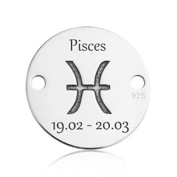 Łącznik / Zawieszka Pisces Ryby Znak Zodiaku, srebro 925 BL 624 - 0,4 mm