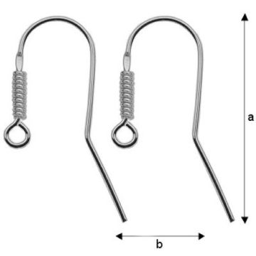 Earwire, fishhook with open loop Silver 925 BO 2