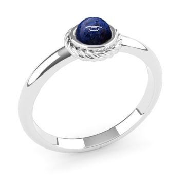 Decorative ring with natural stone 4 mm, silver 925 PB-0002