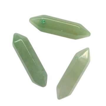 Natural stone Green Aventurine - arrowhead, icicle, amulet - big 32x9 mm