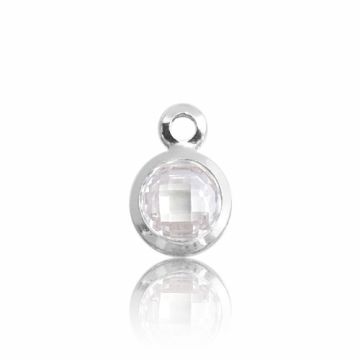 Pendant with zircon 5.0 mm, silver 925 BAZAKAM-CYRKONIA