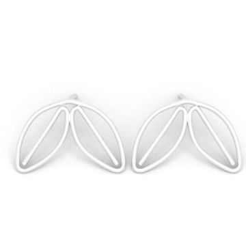 Stud earrings - double leaf, 925 silver D40