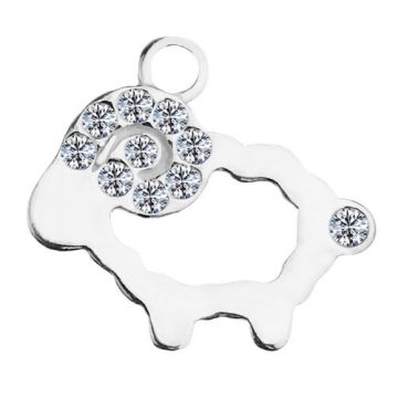 Charm Sheep with crystals, Silver 925 S-CHARM 127