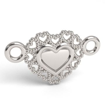 Decorative heart connector , silver 925 S-CHARM 689