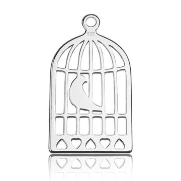 Charm Bird in Cage Silver 925 BL 326 - 0,4 mm