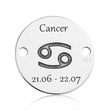 Łącznik / Zawieszka Cancer Rak Znak Zodiaku, srebro 925 BL 616 - 0,4 mm