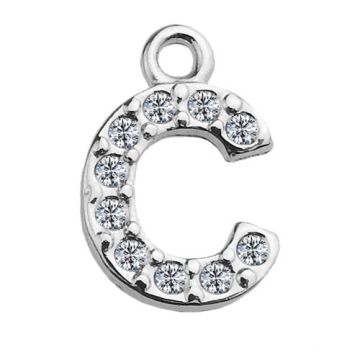 Charm Letter C with Preciosa crystals, Silver 925 S-CHARM C