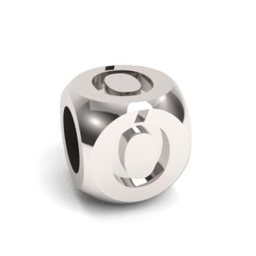 Charm with a letter Ó, silver 925 CUBE O-PL