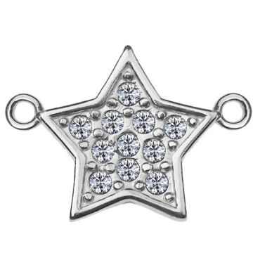 Connector Star with crystals, Silver 925 S-CHARM 331