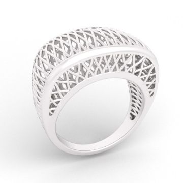 Decorative ring with open-work pattern - size 12, silver 925 PB-0003