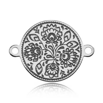 Connector Engraved Folk Design Silver 925 BL 50 - 0,4 mm