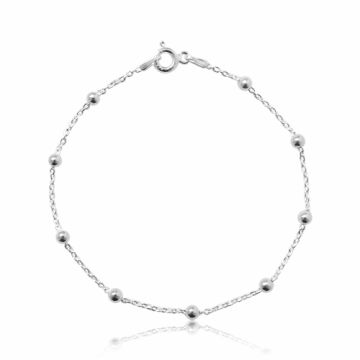 Bracelet, Anker Chain with 3 mm balls, silver 925 - 18 cm