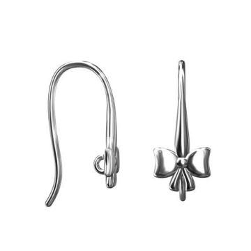 Earwires, fishhoks with Bow Silver 925 BO 49