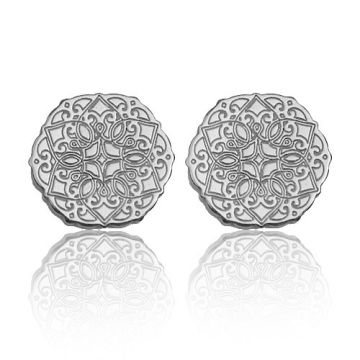 Earrings, earstuds Circles Engraved Silver 925, SZ 46