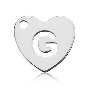 Charm Heart with Letter G Silver 925 BL HEART G - 0,4 mm