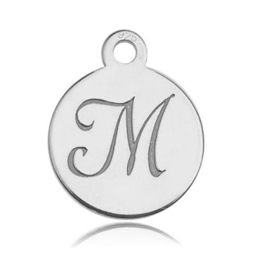 Charm - Letter M engraved - 0,4 mm