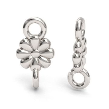 Small, decorative connector  - flower / daisy, silver 925 S-CHARM 741