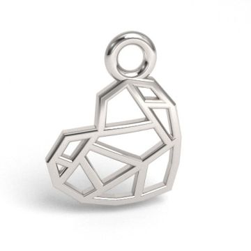 Origami heart Charm / pendant, silver 925 S-CHARM 691