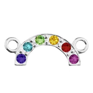 Connector Rainbow with colorful crystals, silver 925 S-CHARM 621