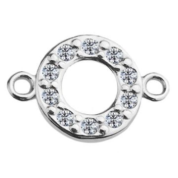 Round Connector with crystals, Silver 925 S-CHARM 411