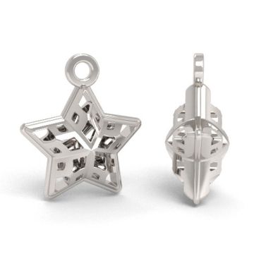 Decorative pendant - open-work star charm, Silver 925 S-CHARM 773