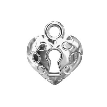 Charm Heart-Padlock Silver 925  S-CHARM 128