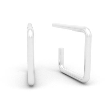 Stud earrings - square, 925 silver D41