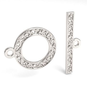 Decorative, open-work toggle clasp, silver 925 ZAM 14